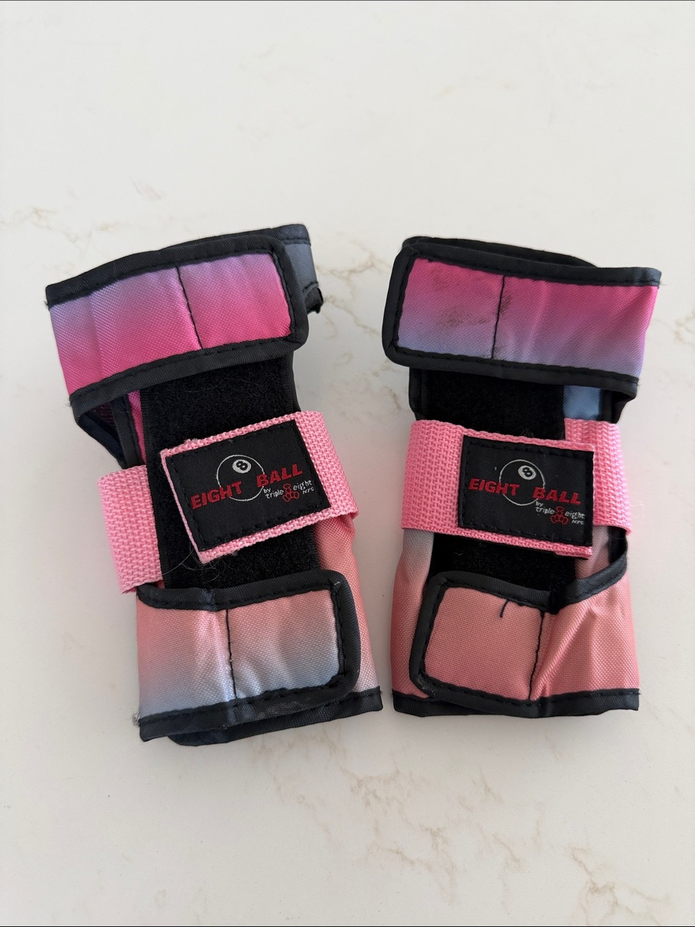 3/$20 Eight Ball Pink Ombre Wrist Guards size 8 yrs or older
